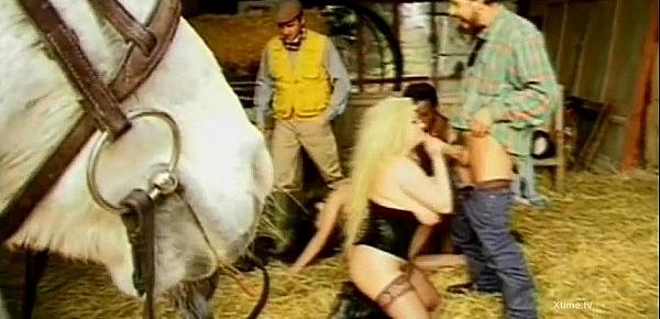  Dirty wild sex in a barn for naughty farm girls